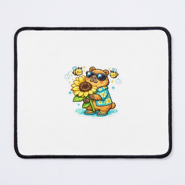Item preview, Sunflower Hugging Capybara Summer Sticker designed and sold by AuudiVasustudio.