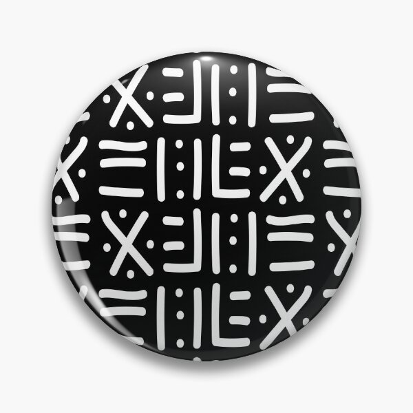Item preview, Traditional African Mudcloth - Bogolan Black and White Pattern designed and sold by Wolagno.