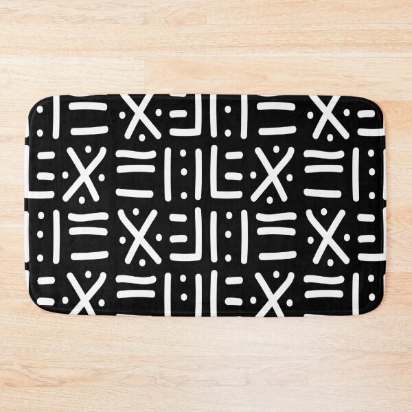 Item preview, Traditional African Mudcloth - Bogolan Black and White Pattern designed and sold by Wolagno.