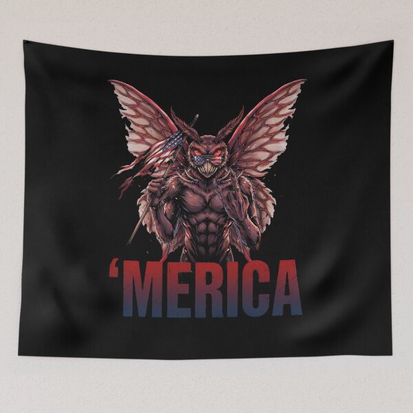 Item preview, 'Merica Mothman Patriotic Tee v2 designed and sold by DarylWelsh2024.