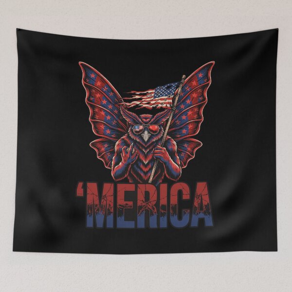 Item preview, 'Merica Mothman Patriotic Tee v4 designed and sold by DarylWelsh2024.
