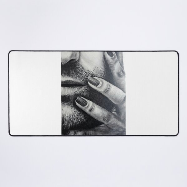 Item preview, Bearded Man Face and Painted Nails - Realistic Graphite Fine Art designed and sold by BoyanVBart.