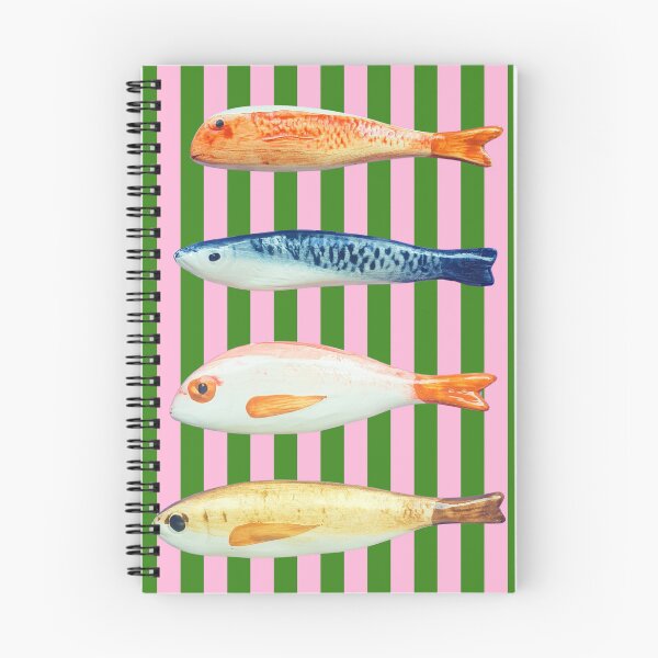 Item preview, Ceramic Fish Trinkets - Green & Pink Stripes designed and sold by Met Liefs Paperie.