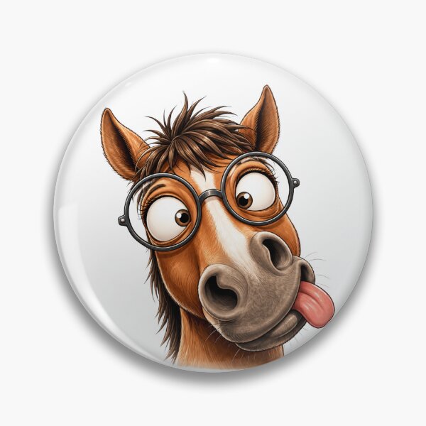 Item preview, Funny Horse with Glasses – Silly Animal Portrait designed and sold by LittleGinnyArt.
