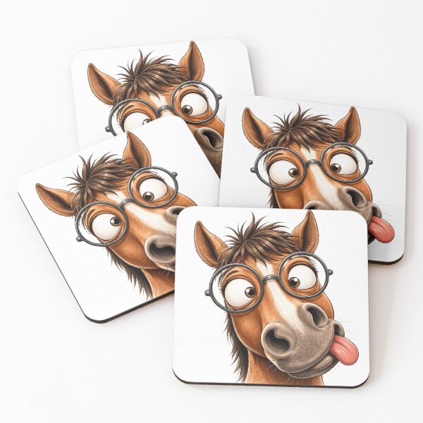 Item preview, Funny Horse with Glasses – Silly Animal Portrait designed and sold by LittleGinnyArt.