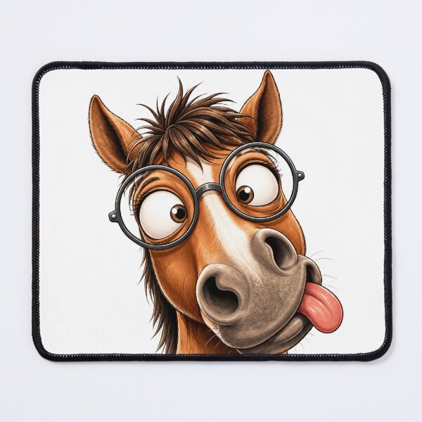 Item preview, Funny Horse with Glasses – Silly Animal Portrait designed and sold by LittleGinnyArt.