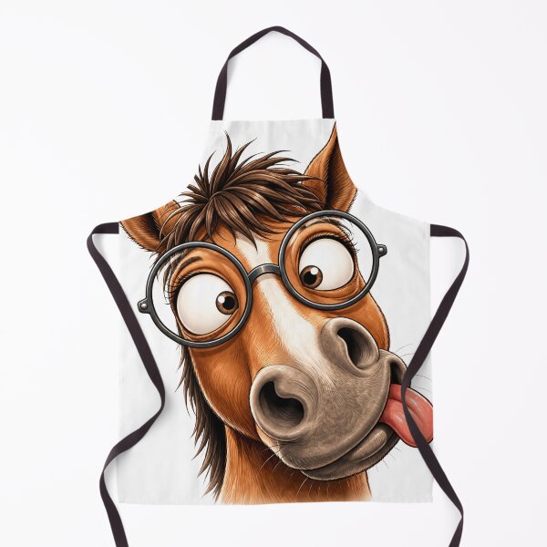 Item preview, Funny Horse with Glasses – Silly Animal Portrait designed and sold by LittleGinnyArt.