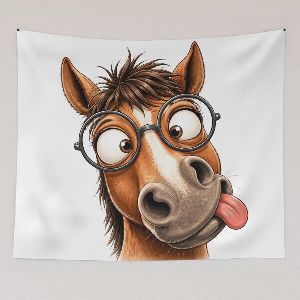Item preview, Funny Horse with Glasses – Silly Animal Portrait designed and sold by LittleGinnyArt.