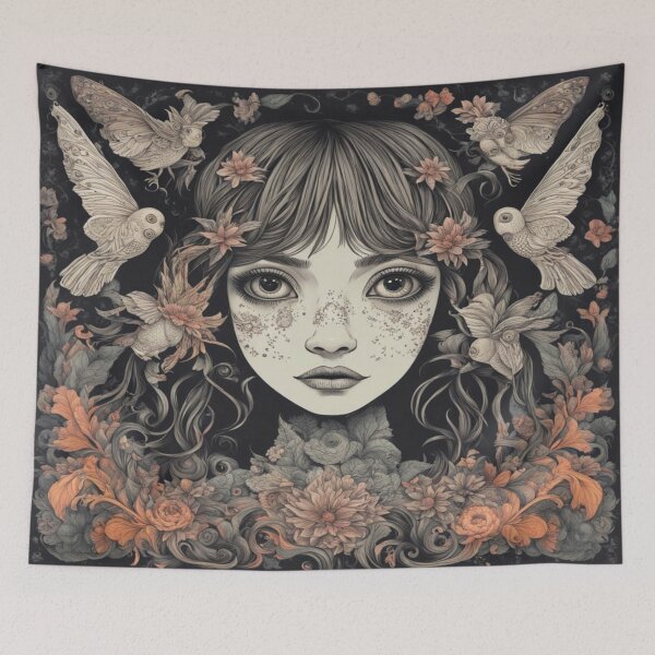Item preview, Art Nouveau Lily & Peacock Harmony in Decorative Style designed and sold by FotoworldEdel.