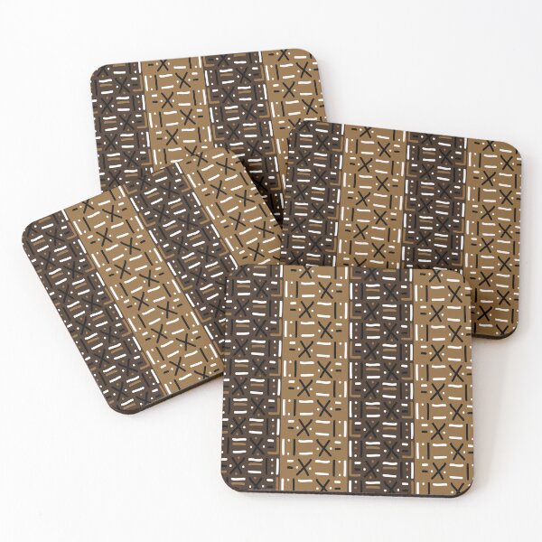 Item preview, Traditional African Mudcloth - Bogolan Black and White Pattern designed and sold by Wolagno.