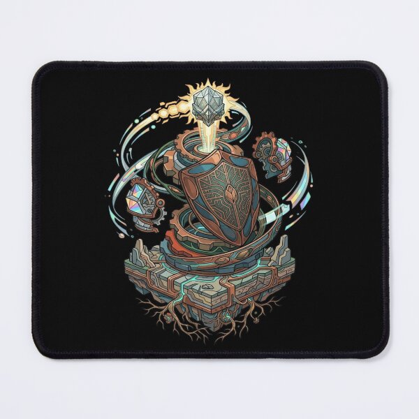 Item preview, Clockwork Arcane Shield - Fantasy Steampunk Crystal Relic designed and sold by Dzblack.
