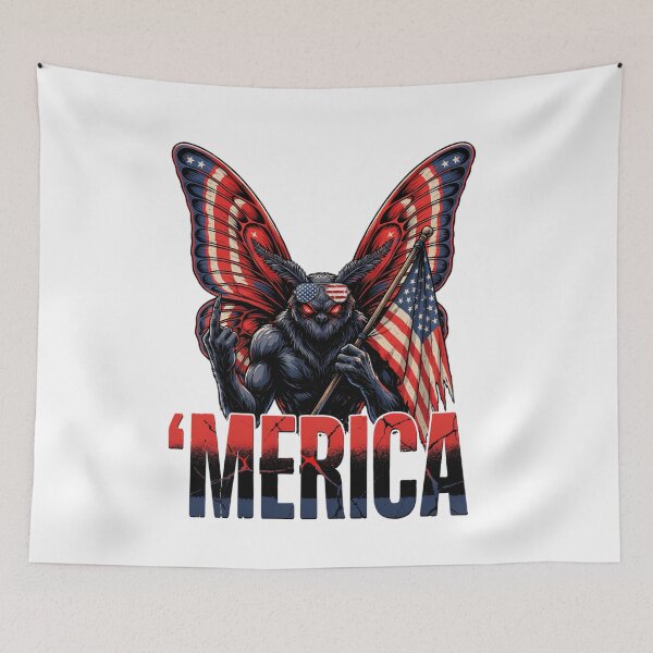 Item preview, 'Merica Mothman Patriotic Tee v6 designed and sold by DarylWelsh2024.
