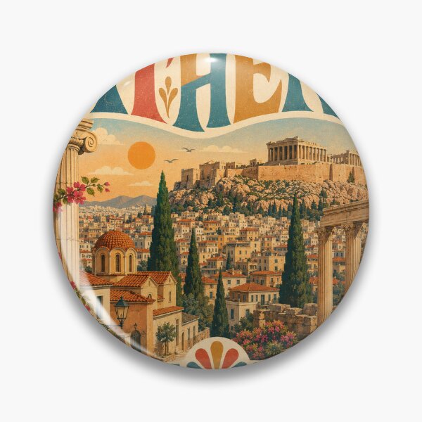 Item preview, Athens Retro Travel Heart - Greece Souvenir Art designed and sold by VisualArtsOasis.