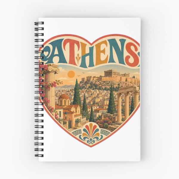 Item preview, Athens Retro Travel Heart - Greece Souvenir Art designed and sold by VisualArtsOasis.