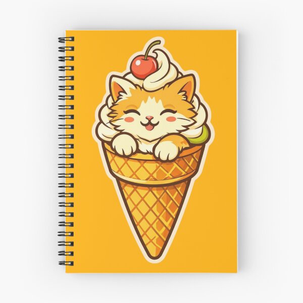 Item preview, Cat Sundae Cone – Cute Retro 70s Dessert Badge designed and sold by Timeless Junction.