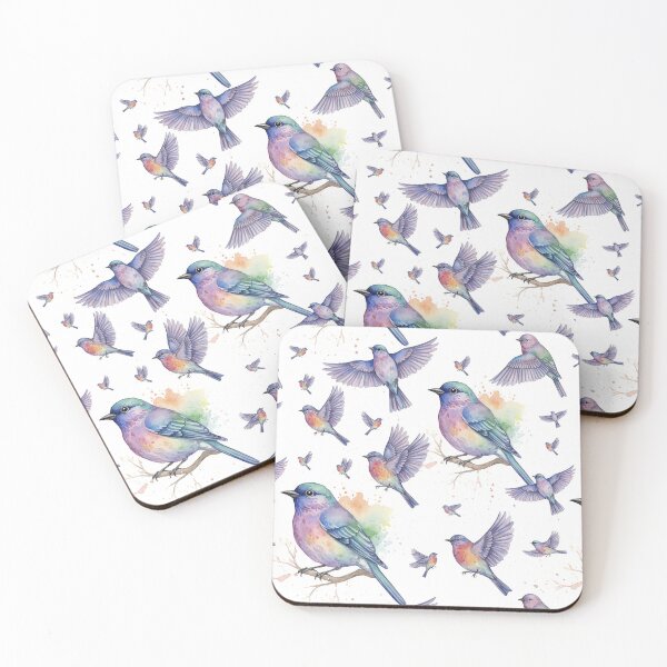 Item preview, Colorful Watercolor Songbird and Splatter  designed and sold by wissal.studio.