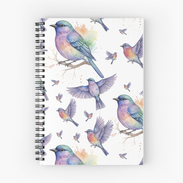 Item preview, Colorful Watercolor Songbird and Splatter  designed and sold by wissal.studio.