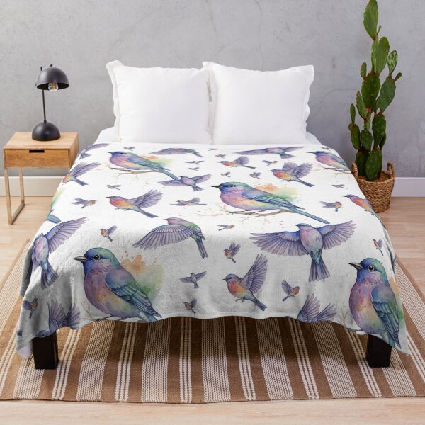 Item preview, Colorful Watercolor Songbird and Splatter  designed and sold by wissal.studio.