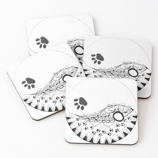 Item preview, Black and white zentangle pet design designed and sold by Fayes4Art.