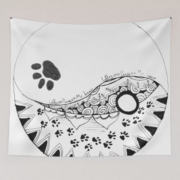 Item preview, Black and white zentangle pet design designed and sold by Fayes4Art.