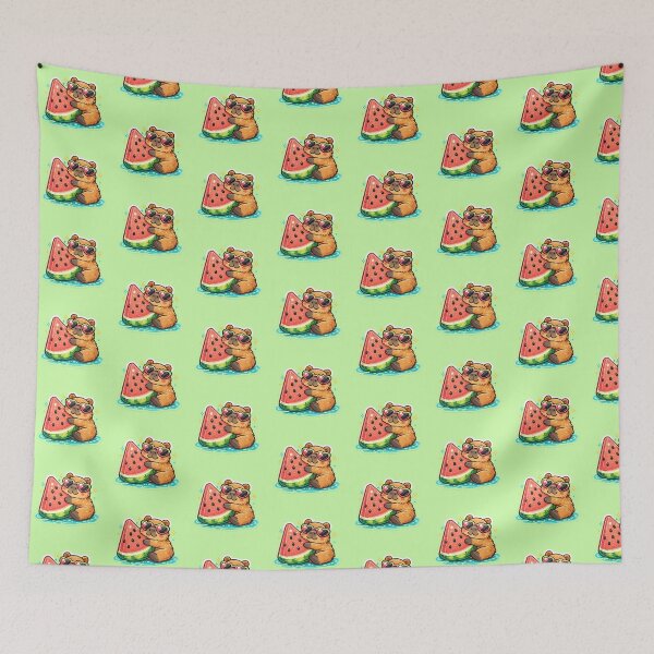 Item preview, Watermelon Hugging Capybara Summer Sticker designed and sold by AuudiVasustudio.