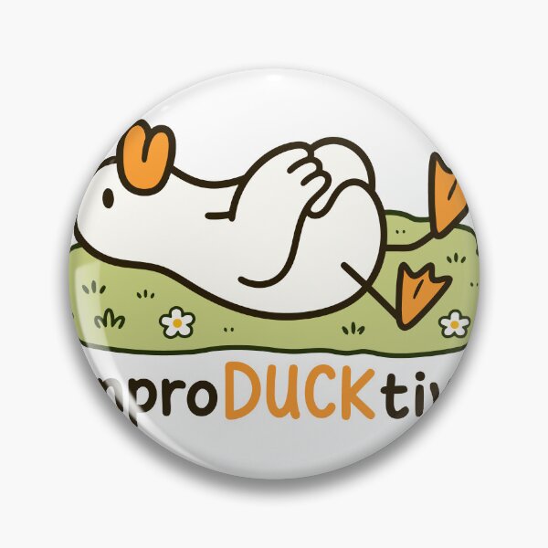 Item preview, UnproDUCKtive Funny Lazy Duck Cartoon | Cute Pun Duck Illustration designed and sold by RedHDesign.