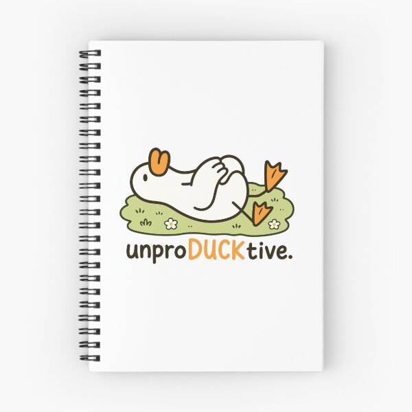Item preview, UnproDUCKtive Funny Lazy Duck Cartoon | Cute Pun Duck Illustration designed and sold by RedHDesign.