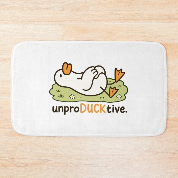 Item preview, UnproDUCKtive Funny Lazy Duck Cartoon | Cute Pun Duck Illustration designed and sold by RedHDesign.
