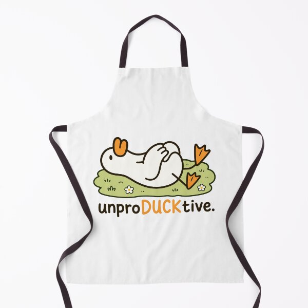Item preview, UnproDUCKtive Funny Lazy Duck Cartoon | Cute Pun Duck Illustration designed and sold by RedHDesign.