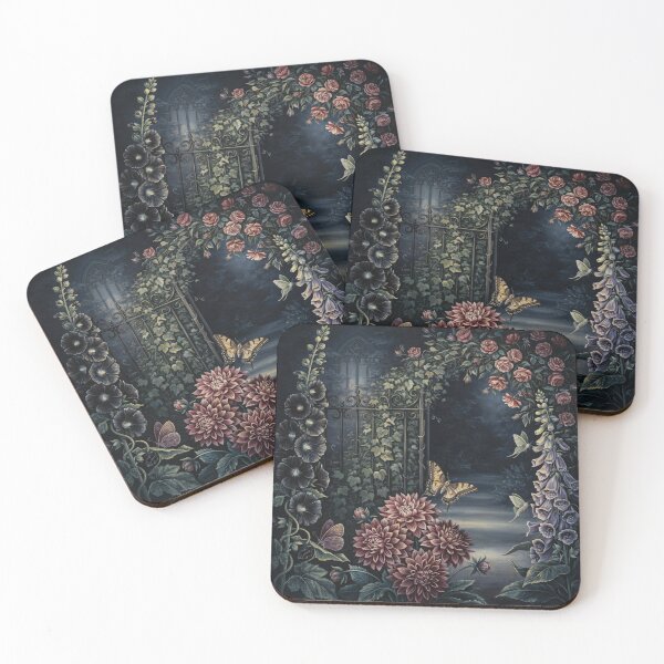 Item preview, Gothic Botanical Nocturne Victorian Moonlit Garden Wall Art | Dark Cottagecore Floral Painting | Romantic Gothic Botanical Decor designed and sold by Tamas Das.