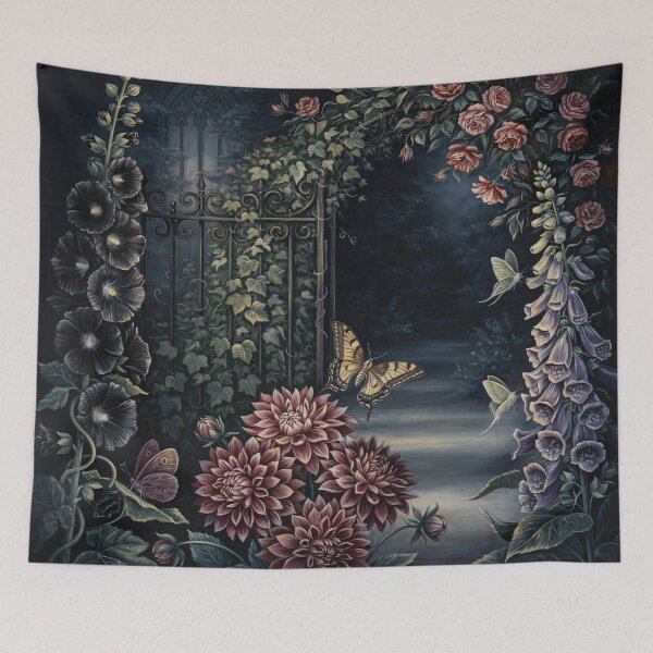 Item preview, Gothic Botanical Nocturne Victorian Moonlit Garden Wall Art | Dark Cottagecore Floral Painting | Romantic Gothic Botanical Decor designed and sold by Tamas Das.