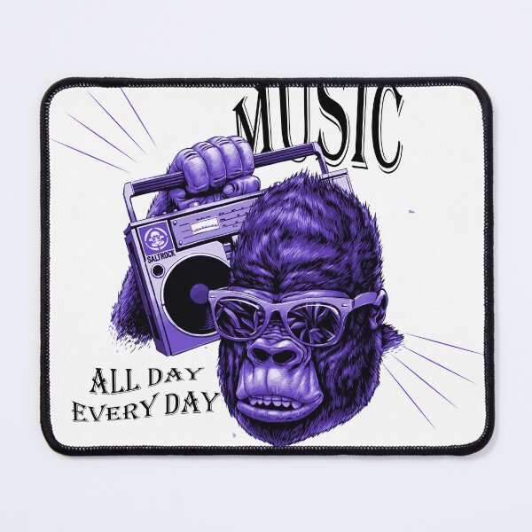 Item preview, GORILLA LISTENING TO MUSIC designed and sold by BubbleArt001.