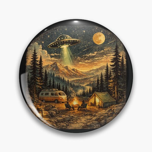 Item preview, Retro UFO Camping | Vintage National Park Adventure designed and sold by Moonroot Studio.