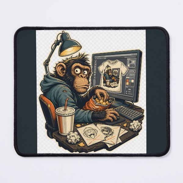 Item preview, Late Night T-Shirt Designer Chimp designed and sold by MustHaveVibes.