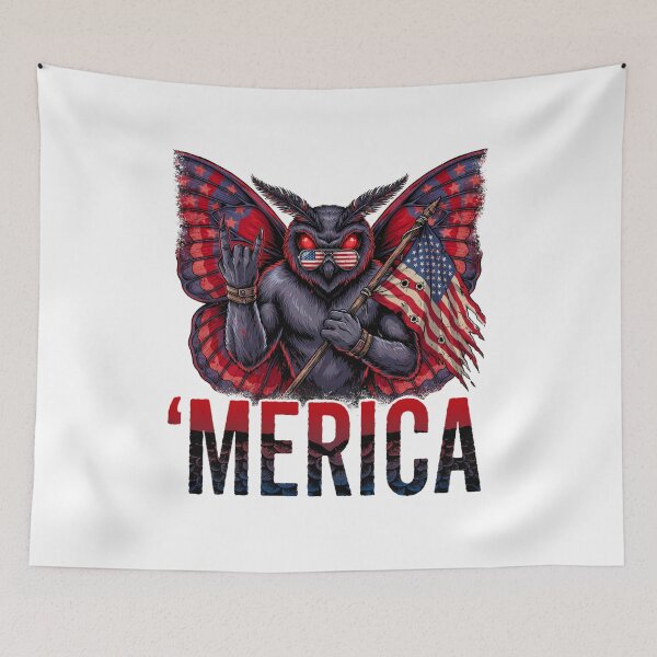 Item preview, 'Merica Mothman Patriotic Tee v7 designed and sold by DarylWelsh2024.