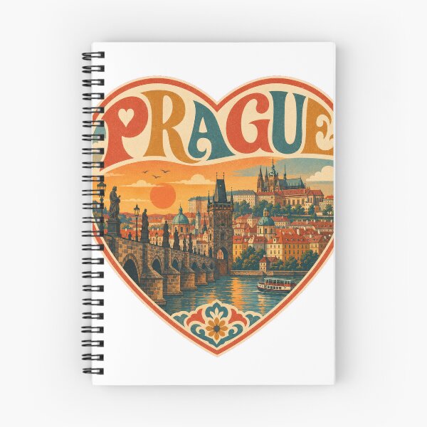 Item preview, Prague Souvenir Heart Design - Vintage Czechia Travel Art designed and sold by VisualArtsOasis.