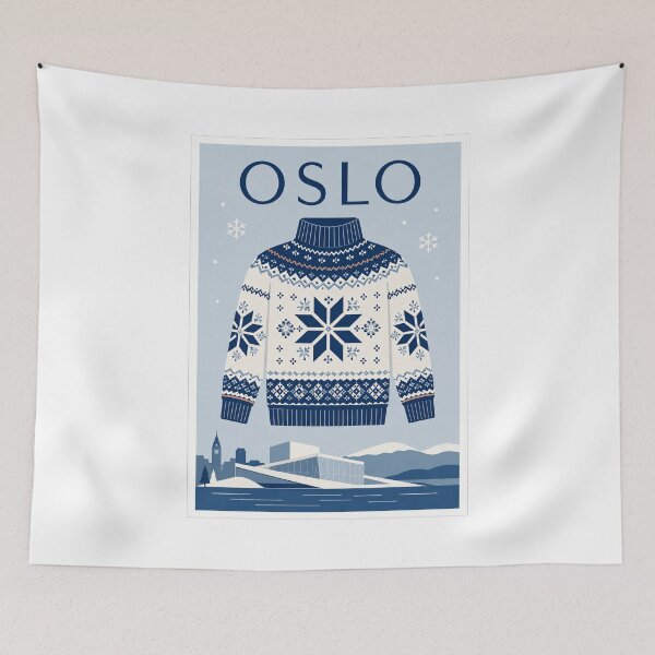 Item preview, Oslo Norwegian Sweater Travel Poster designed and sold by Beyond Destinations.