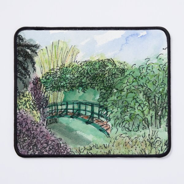 Item preview, Garden Bridge Watercolor and Ink Painting — Botanical Garden Art designed and sold by watercolorbytelma.