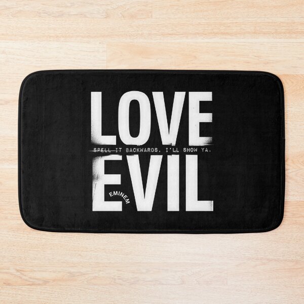 Item preview, Love Is Evil Spell It Backwards - Eminem Tonal White Type Quote designed and sold by Enea Kelo.
