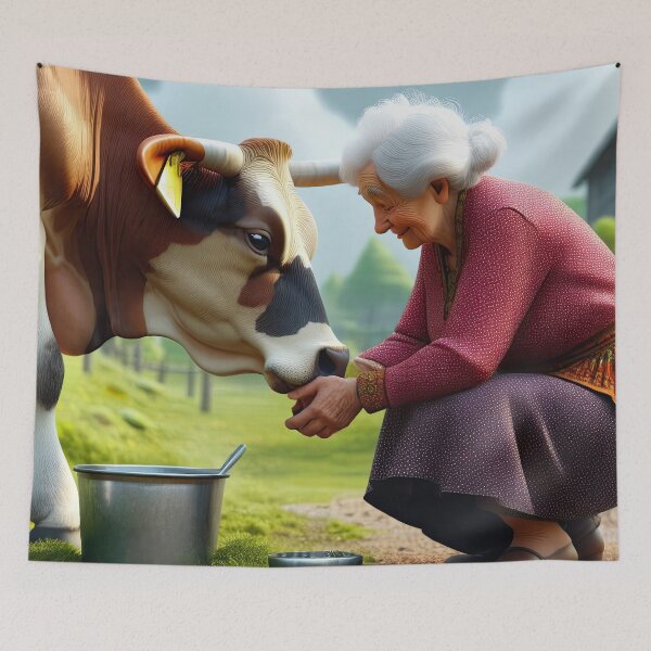 Item preview, Old Fart Milking a Cow designed and sold by Colin Bentham.