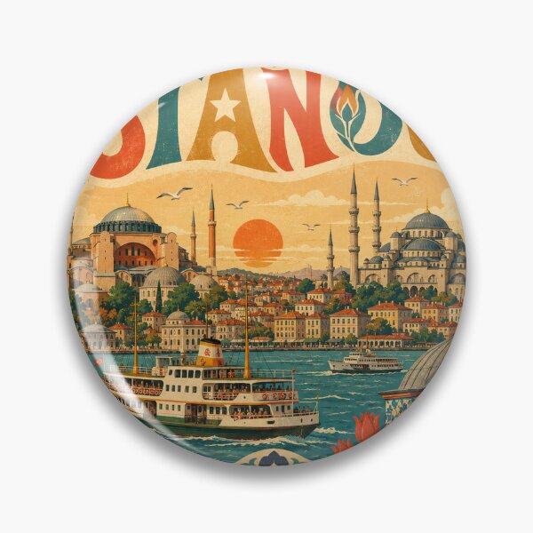 Item preview, Istanbul Turkey Travel Souvenir - Retro Heart Illustration designed and sold by VisualArtsOasis.