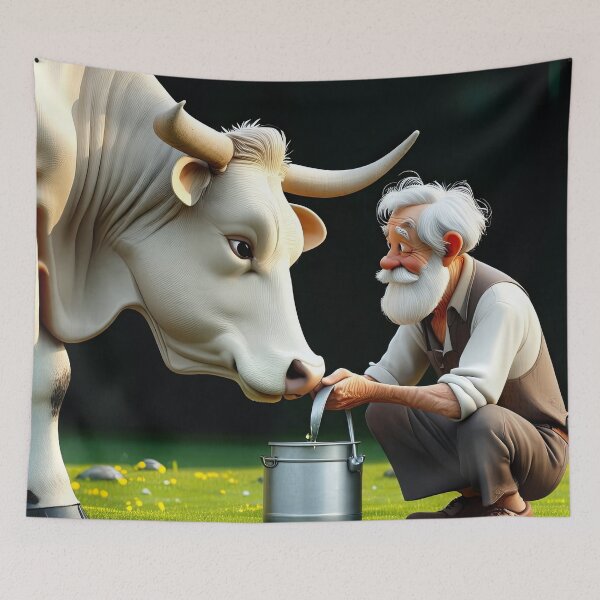 Item preview, Old Fart Milking a Cow designed and sold by Colin Bentham.