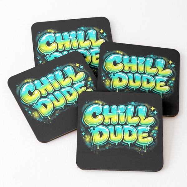 Item preview, Chill Dude Graffiti Bubble Letter | Neon Streetwear Typography | Urban Spray Paint T-Shirt Design designed and sold by ZafTeez.