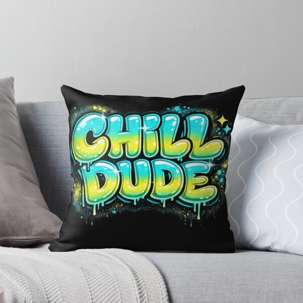 Item preview, Chill Dude Graffiti Bubble Letter | Neon Streetwear Typography | Urban Spray Paint T-Shirt Design designed and sold by ZafTeez.