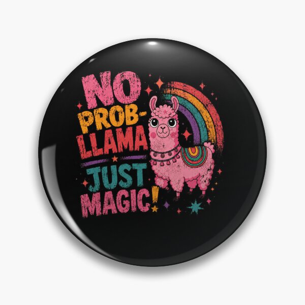 Item preview, No Prob-Llama Just Magic! Llama Lover Magical Rainbow Funny Pun designed and sold by SkeletonsDanger.