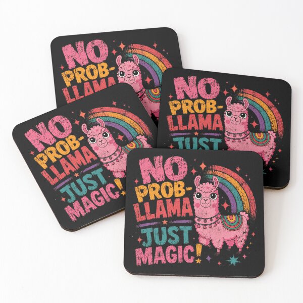 Item preview, No Prob-Llama Just Magic! Llama Lover Magical Rainbow Funny Pun designed and sold by SkeletonsDanger.