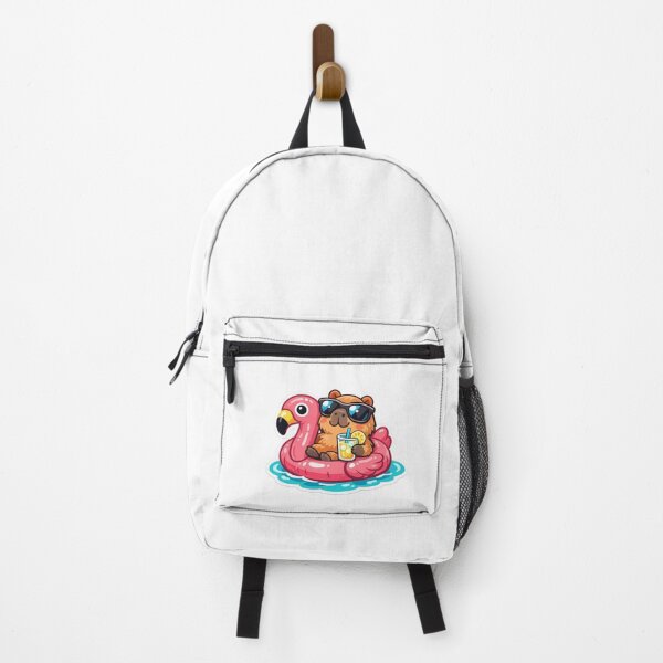 Item preview, Flamingo Pool Float Capybara Sticker designed and sold by AuudiVasustudio.