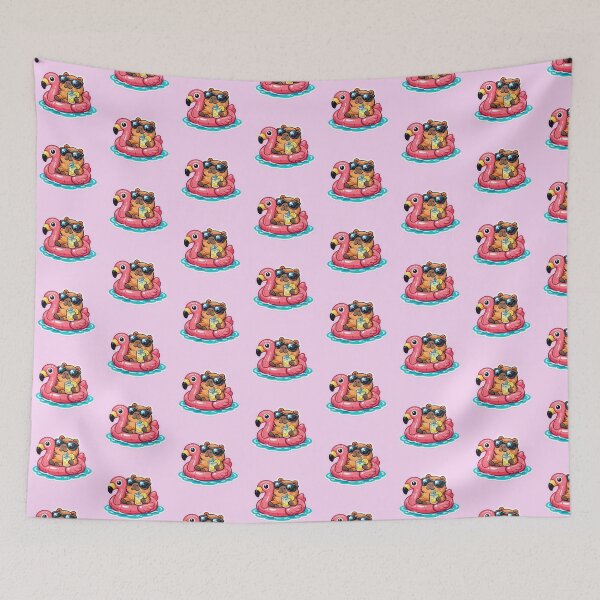 Item preview, Flamingo Pool Float Capybara Sticker designed and sold by AuudiVasustudio.