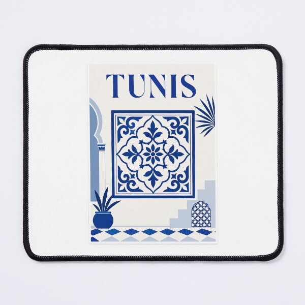 Item preview, Tunis Blue Tile Travel Poster designed and sold by Beyond Destinations.