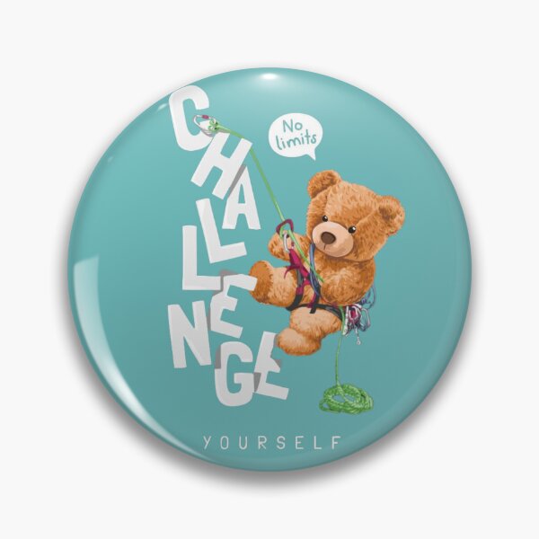 Item preview, Challenge Yourself No Limits | Motivational Teddy Bear Climbing Design designed and sold by RajDeals.